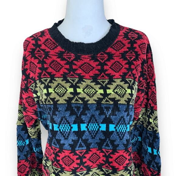 Vintage Cambridge Dry Goods Southwestern Geometric Knit Crewneck Sweater Medium - Picture 1 of 8